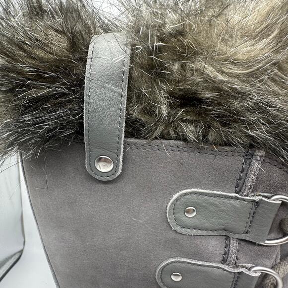 Sorel Joan of Arctic Fur Charcoal Gray Tall Winter Boot Womens Size 11 Gorpcore - Picture 10 of 15